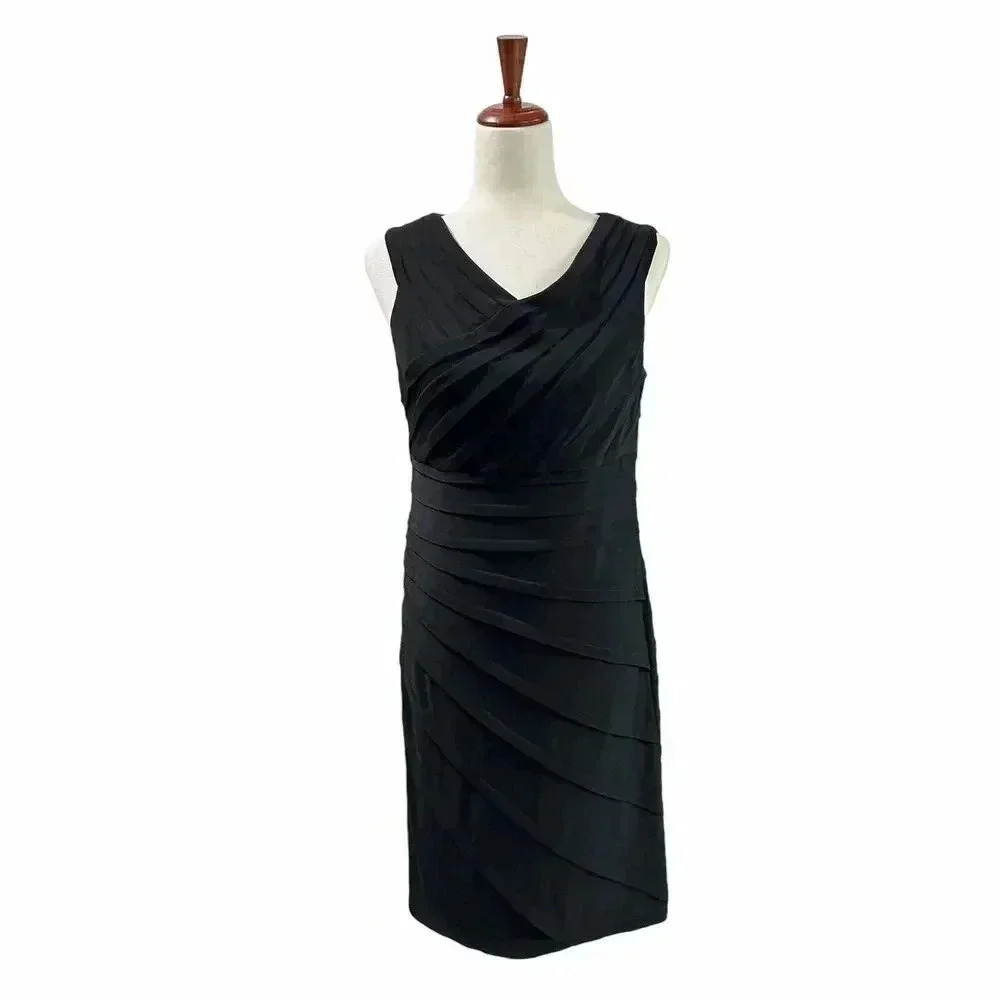 Adrianna Papell Dress Size 8‎ Women's Sheath Cocktail Ruched Mother of the Bride